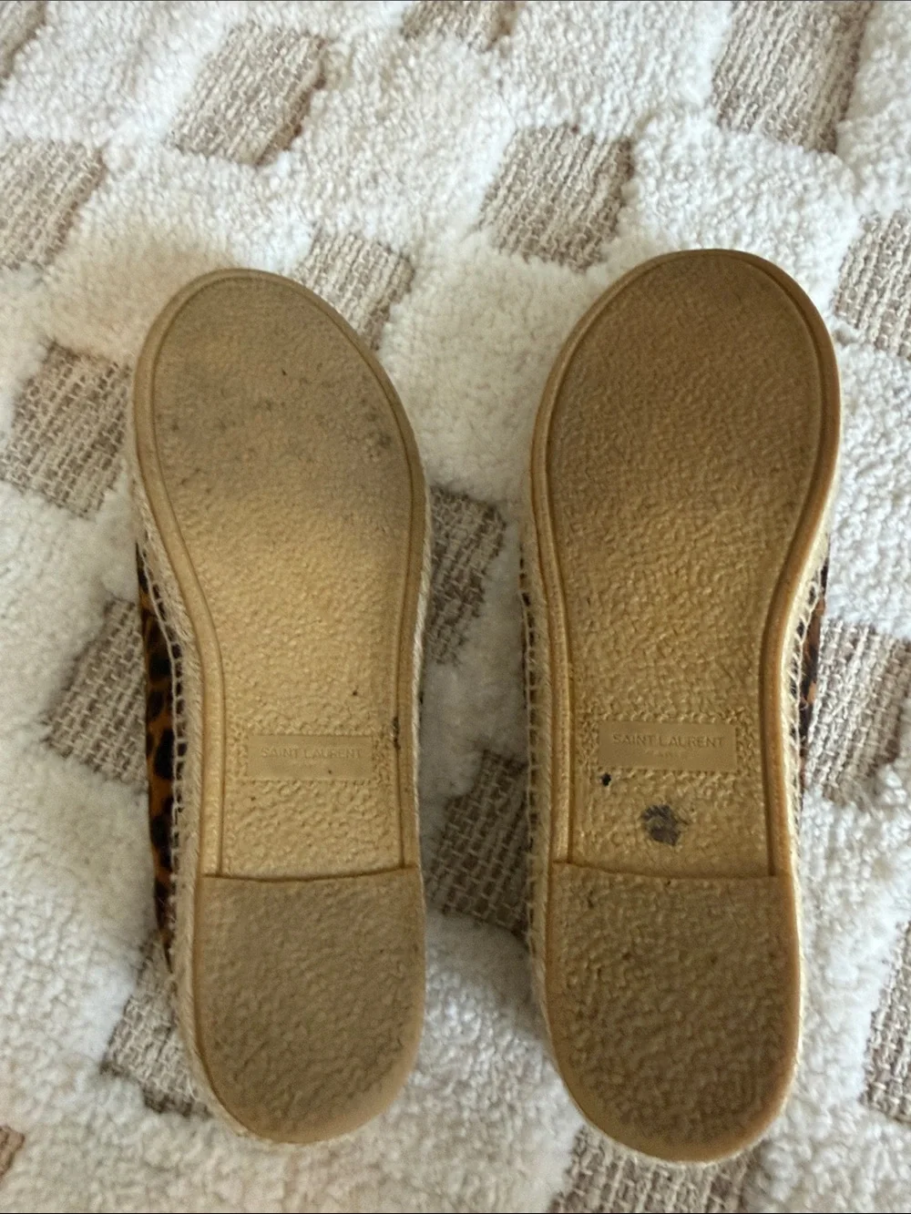 Saint Laurent Leopard Espadrilles in Brown and Black